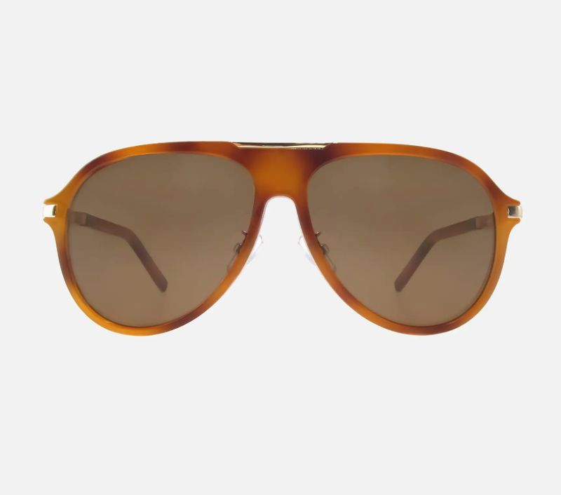 Aura Honey Tortoise Polarized Fashion Aviator Sunglasses