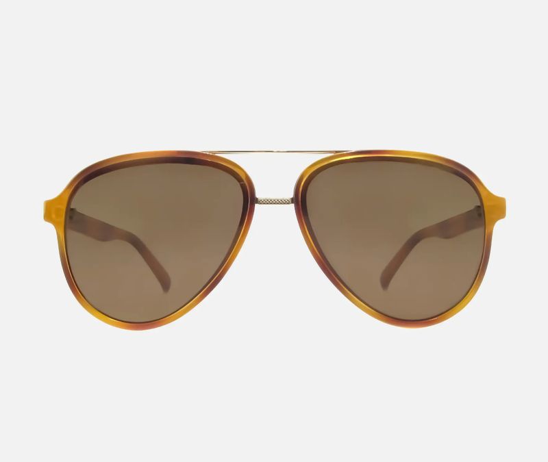 Knox Honey Tortoise Polarized Fashion Aviator Sunglasses