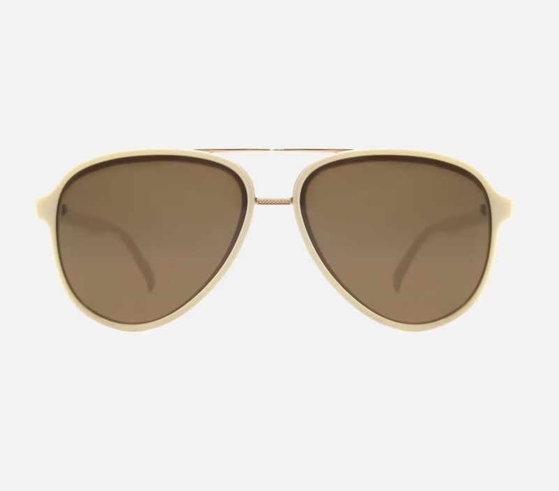 Knox Ivory Polarized Fashion Aviator Sunglasses