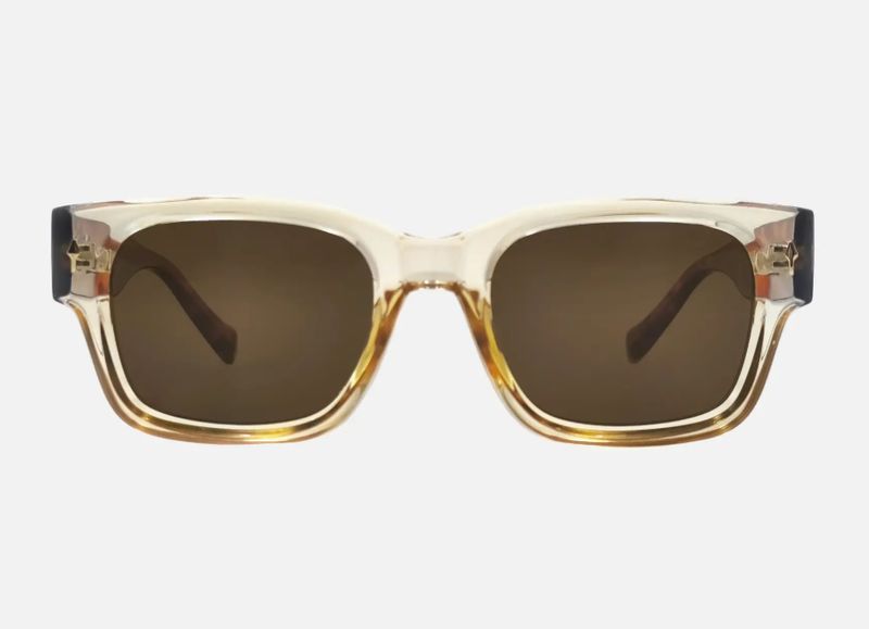 Mod Champagne Polarized Square Designer Fashion Sunglasses