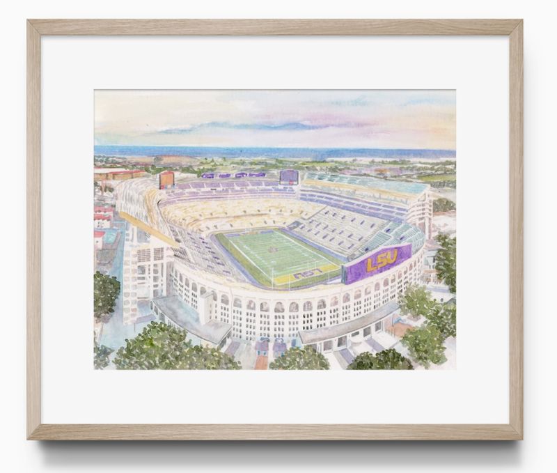 Lsu Tiger Stadium Aerial Art Print