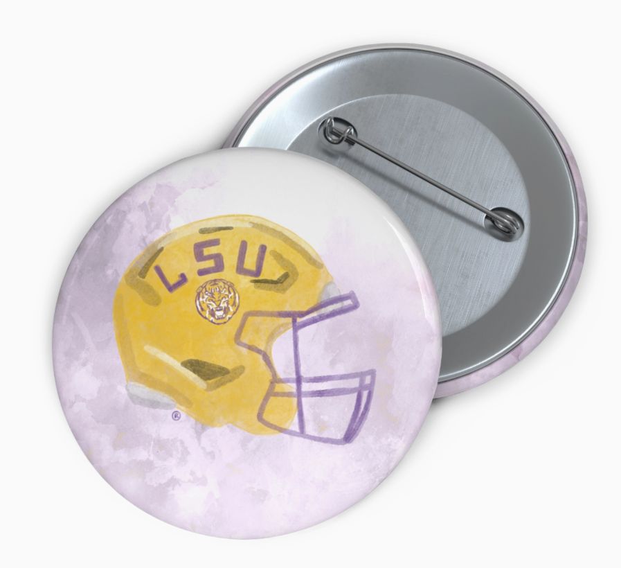 LSU Helmet Game Day Button