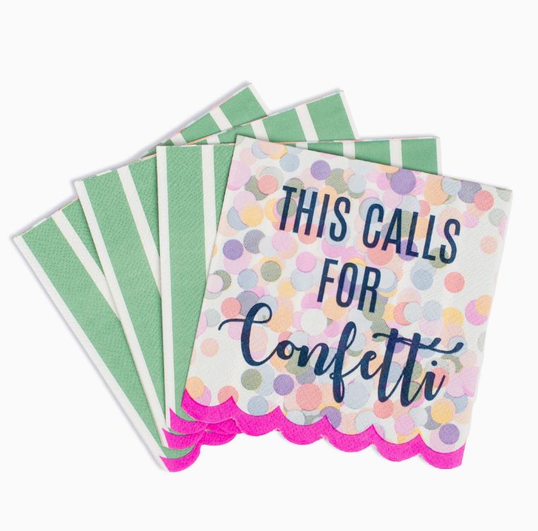 Calls For Confetti Scallop Cocktail Napkins