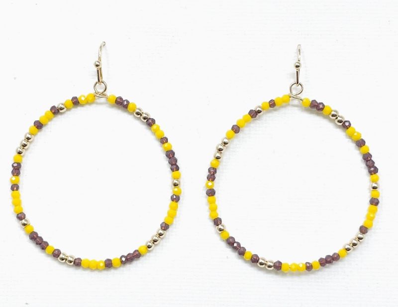 Tiger Purple Gold Earrings