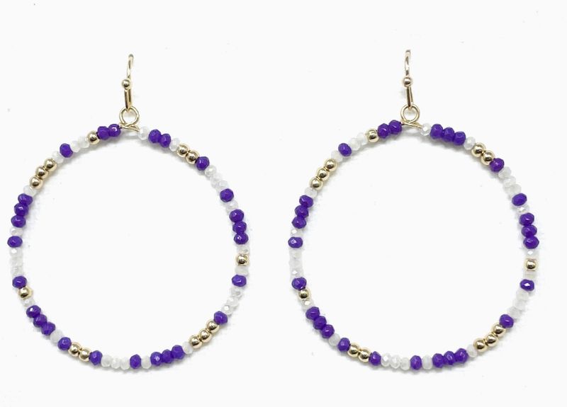 Tiger Purple White Earrings