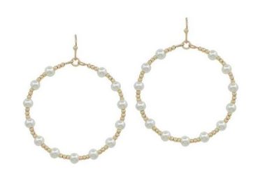 Zeva Gold Pearl Earrings