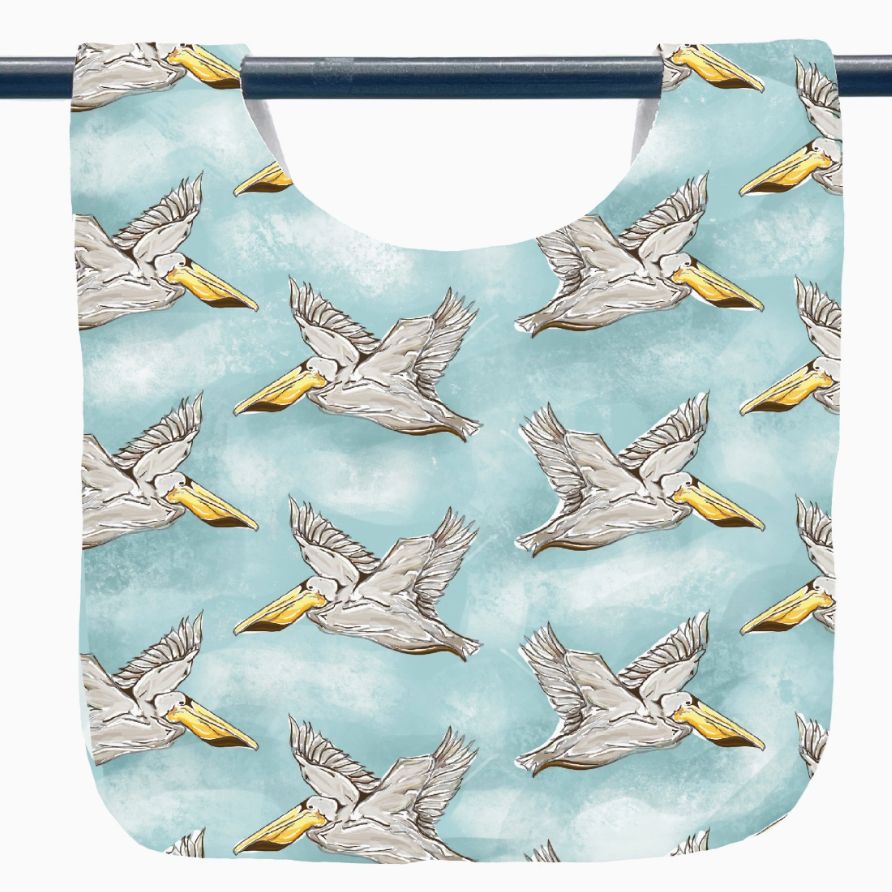 Pelicans On Blue Baby Bib
