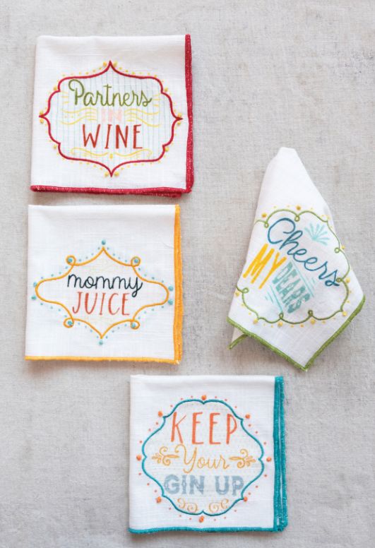 Cotton Printed Napkins with Saying