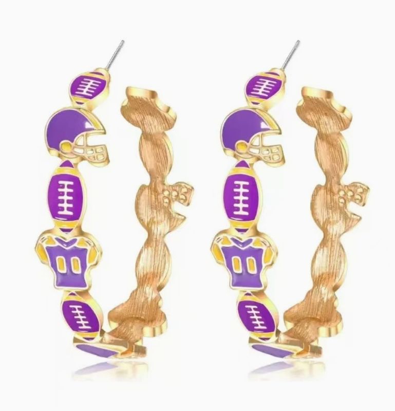 Cut Pair of Gameday Hoop Earrings