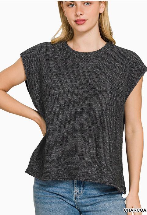Oversized Crew Neck Sweater Vest