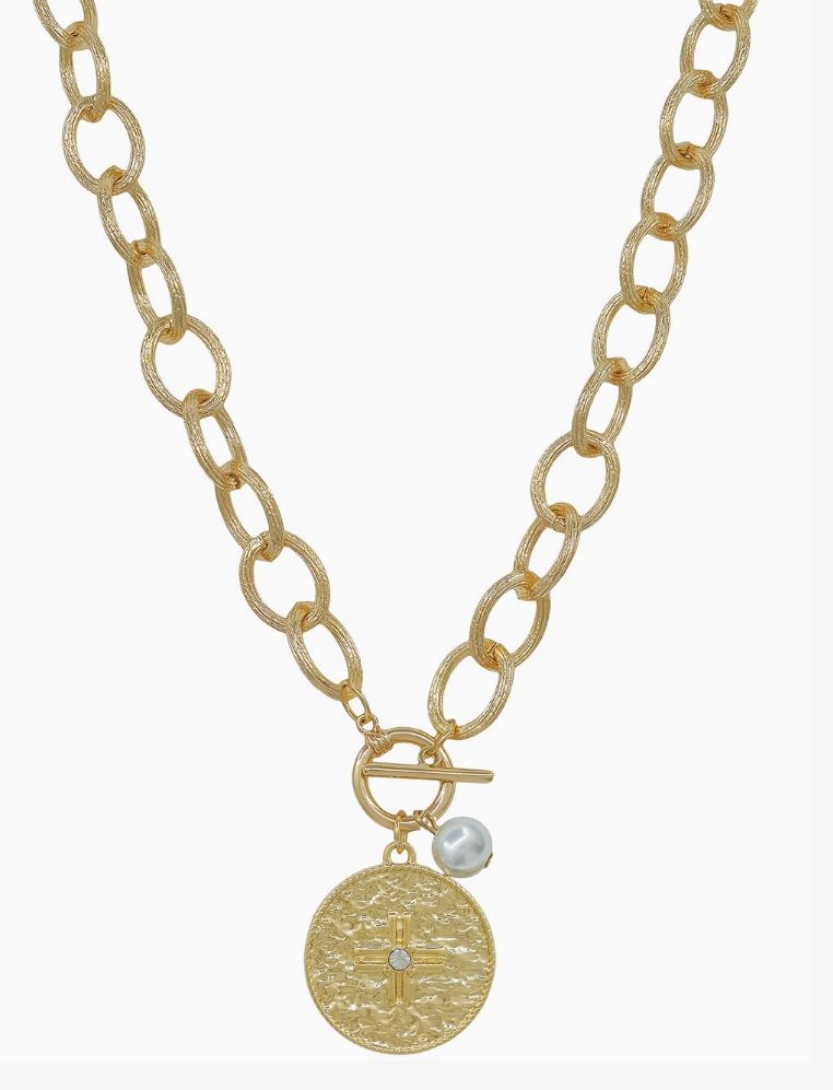 Cecilia Gold Pearl Necklace