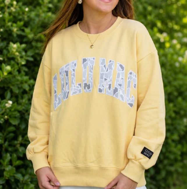 Youth Sweatshirt Butter Yellow Camo