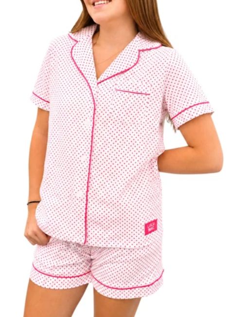 White w/ Pink Dot Pajamas