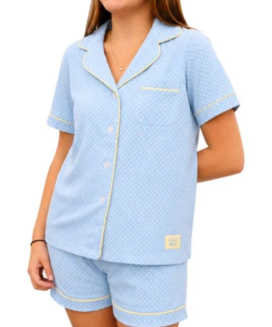 Light Blue Butter Dot Pajamas