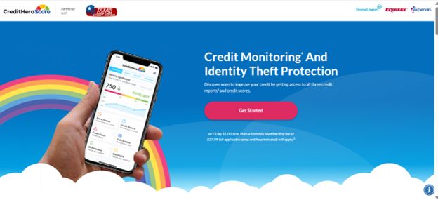 CreditHero Score - 3 Bureau Reports VANTAGE 3.0 & Identity Monitoring