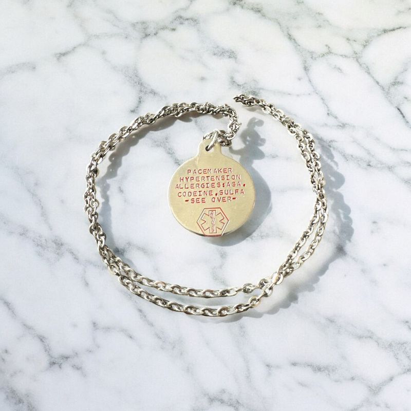 Stainless Steel Round ID Necklace