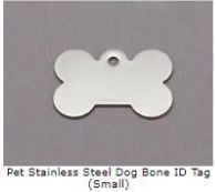 Pet Stainless Steel Dog Bone ID Tag (Small)