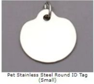 Pet Stainless Steel Round ID Tag (Small)