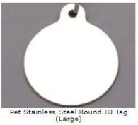 Pet Stainless Steel Round ID Tag (Large)