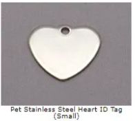 Pet Stainless Steel Heart ID Tag (Small)