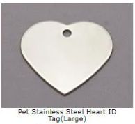 Pet Stainless Steel Heart ID Tag (Large)