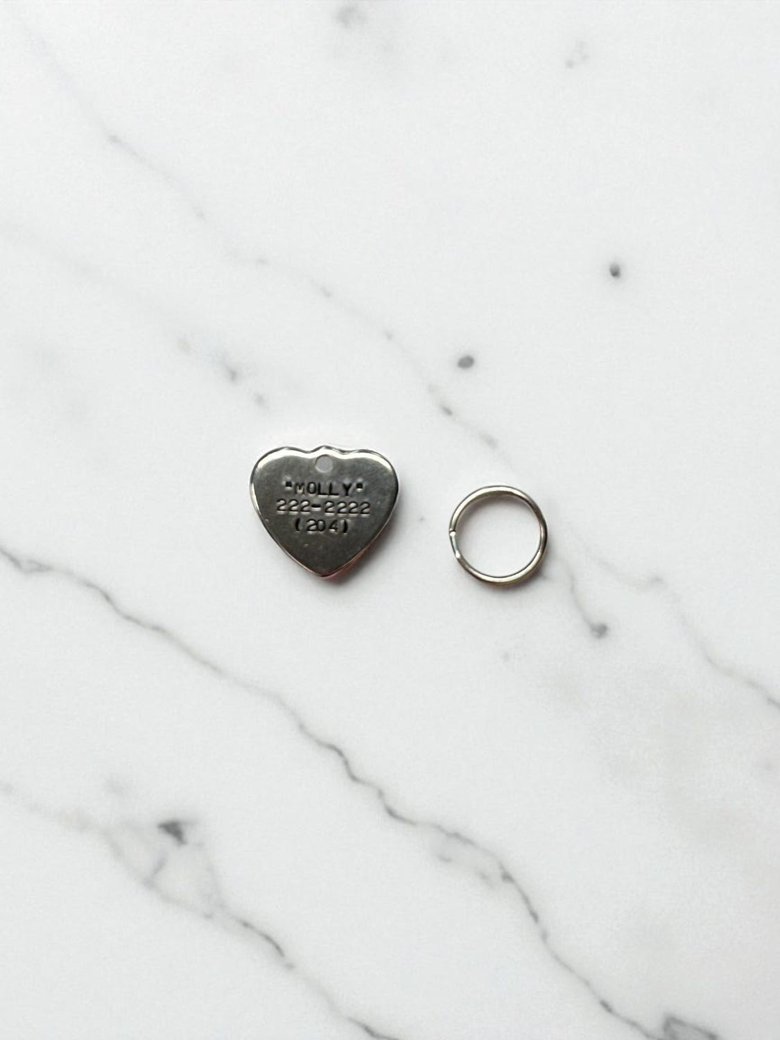 Pet Stainless Steel Heart ID Tag (Small)