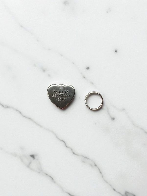 Pet Stainless Steel Heart ID Tag (Small)
