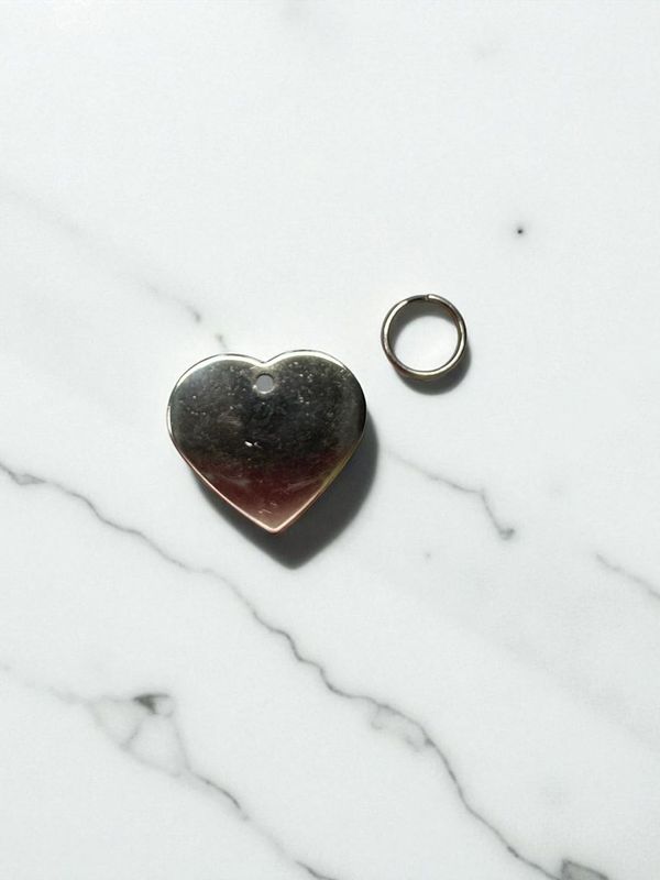 Pet Stainless Steel Heart ID Tag (Large)