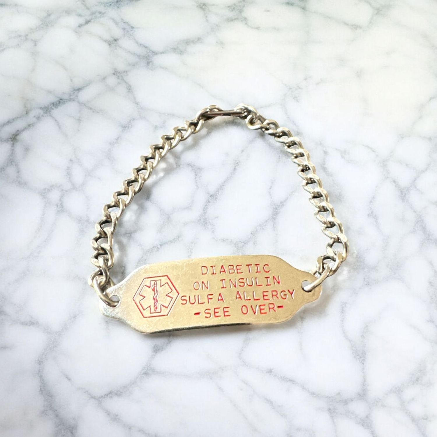 Stainless Steel Bracelet With Star of Life Emblem