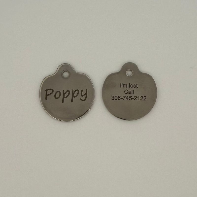 Pet Stainless Steel Round ID Tag (Small)