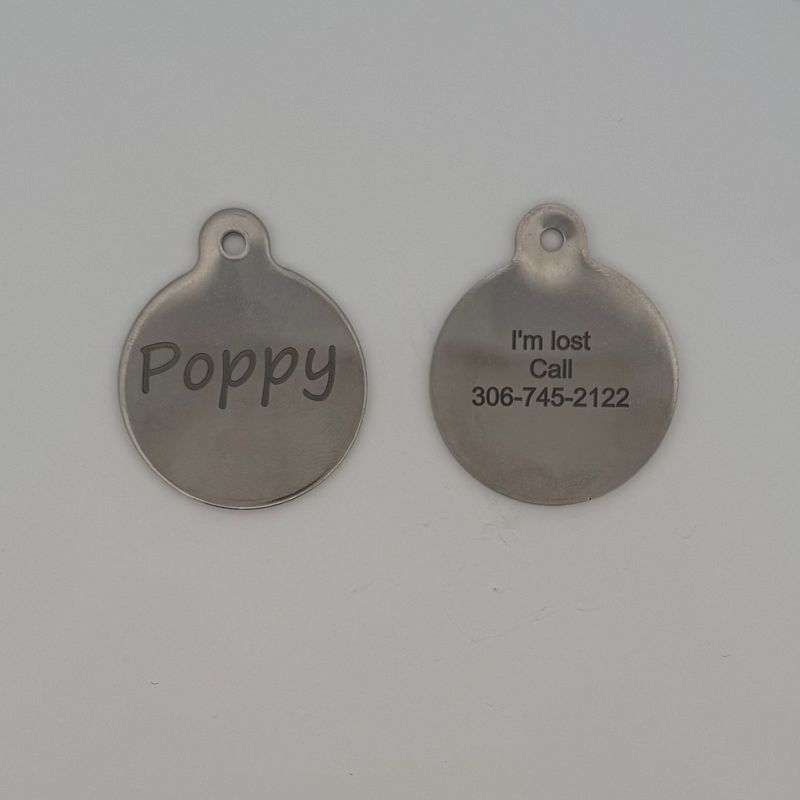 Pet Stainless Steel Round ID Tag (Large)
