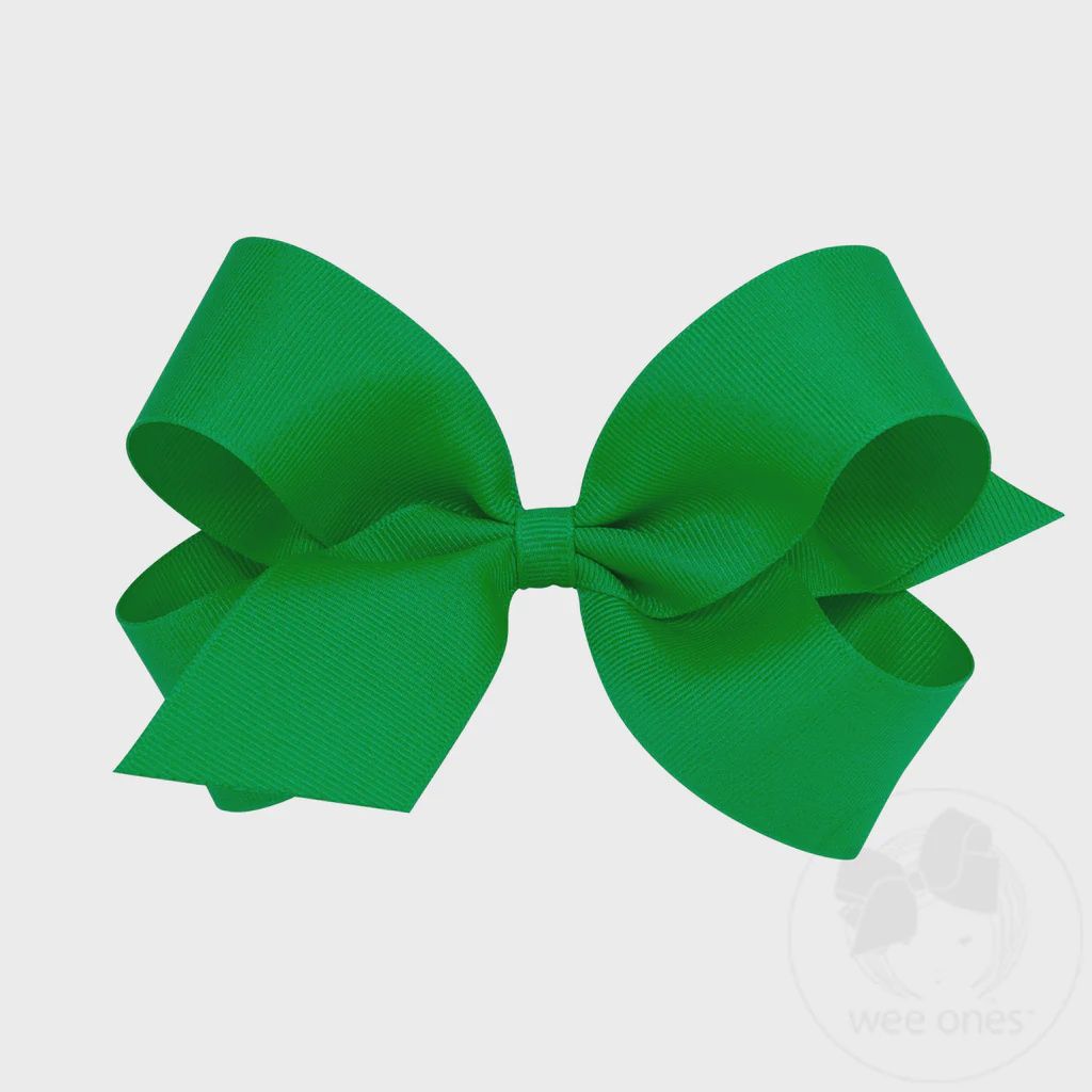 Solid Grosgrain Bow-GRN