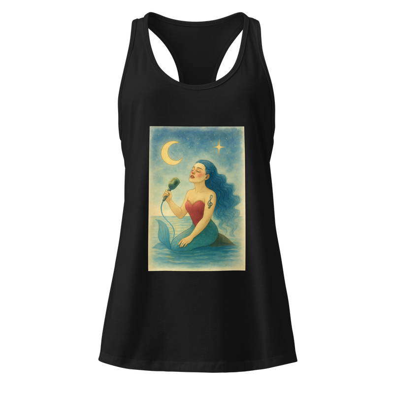Mermaid Moonlight Serenade - Women’s fitted racerback tank top