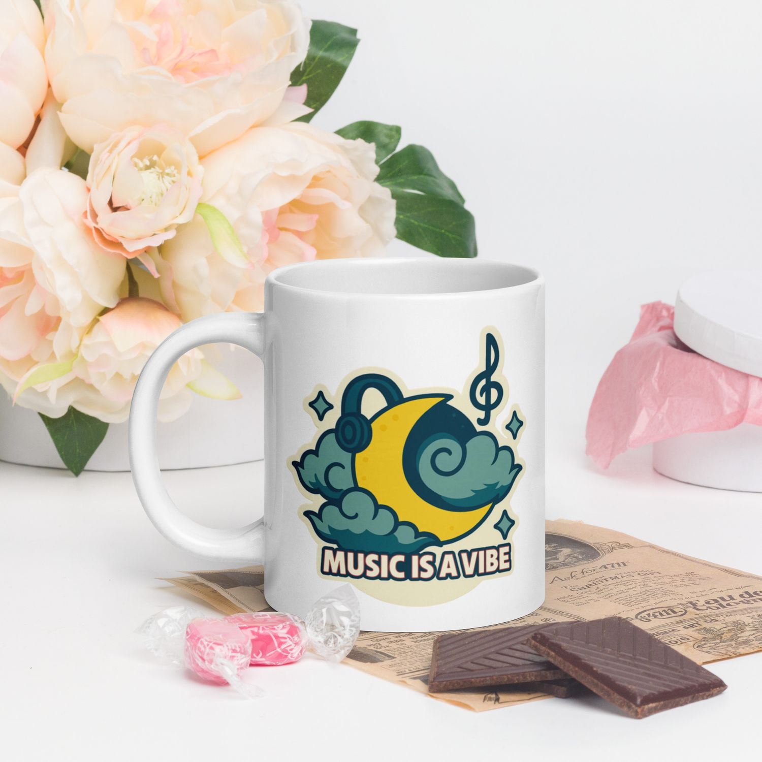 Treble Maker Mug! (leftie) -- White glossy mug