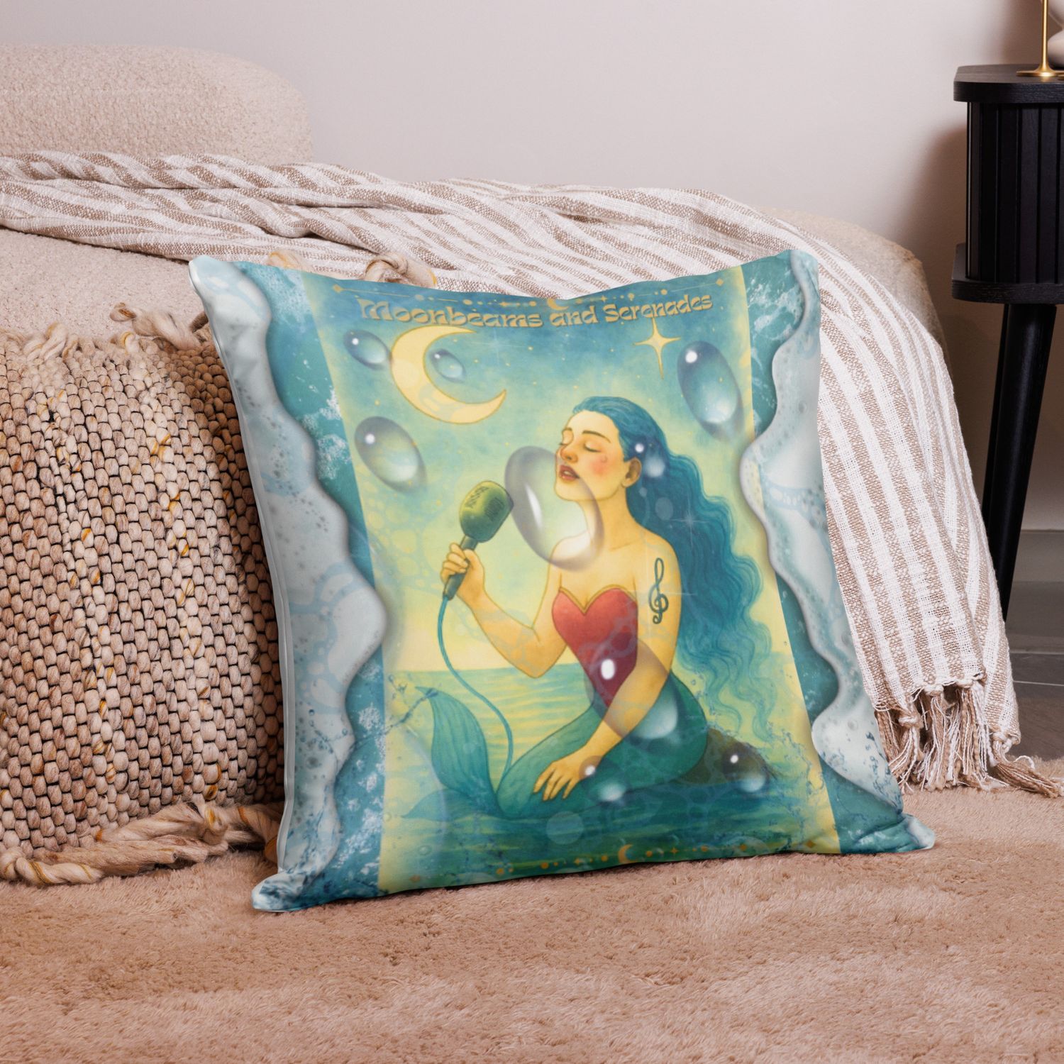 Mermaid  Moonlight Serenade - Basic Pillow