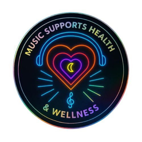 Holographic stickers - Music Supports Health &amp; Wellness!