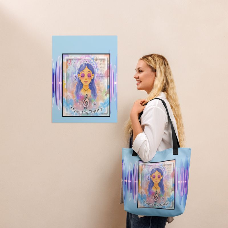 &#39;Music is my Therapy&#39; - Tote bag