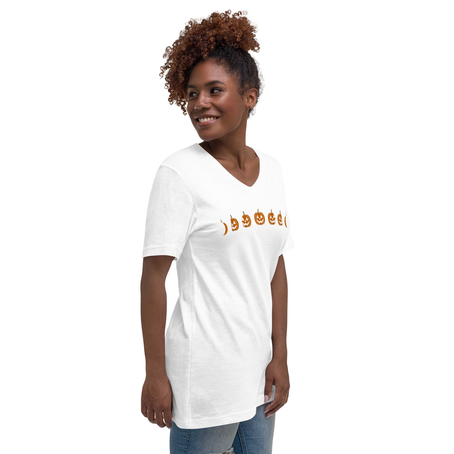 Moon Cycle Jack-O'Lanters V-Neck (XS - 2XL)