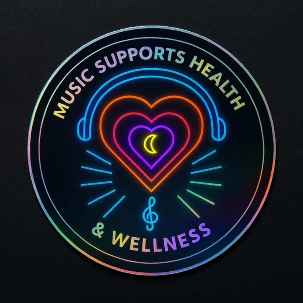 Holographic sticker - Music Supports Health &amp; Wellness