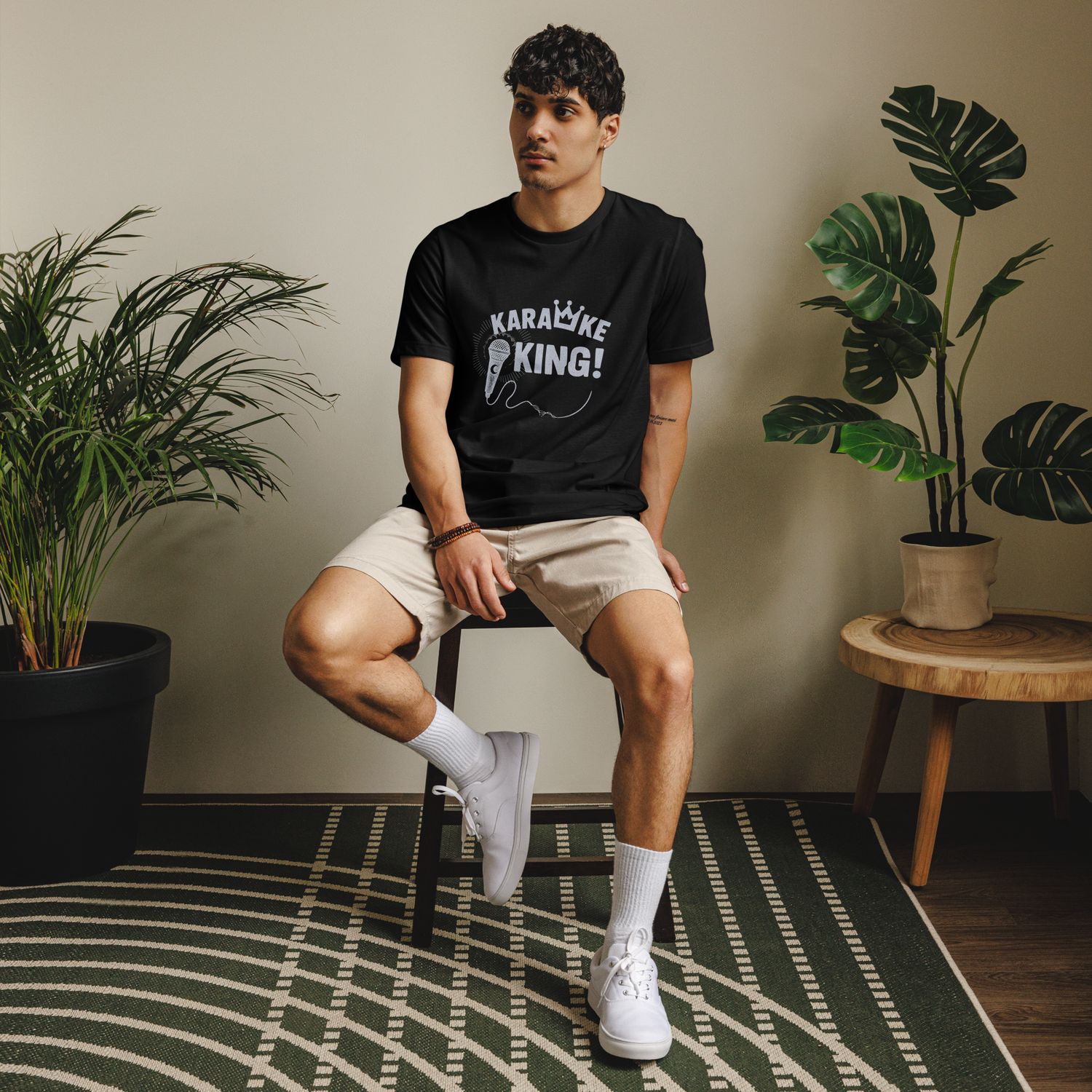 Karaoke King tee in Black