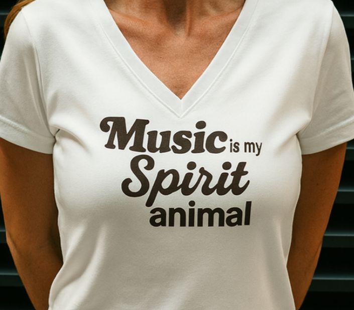 Music Is My Spirit Animal V‑Neck Tee Music Is My Spirit Animal V‑Neck Tee