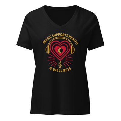 Music Supports Health &amp; Wellness V-Neck Tee