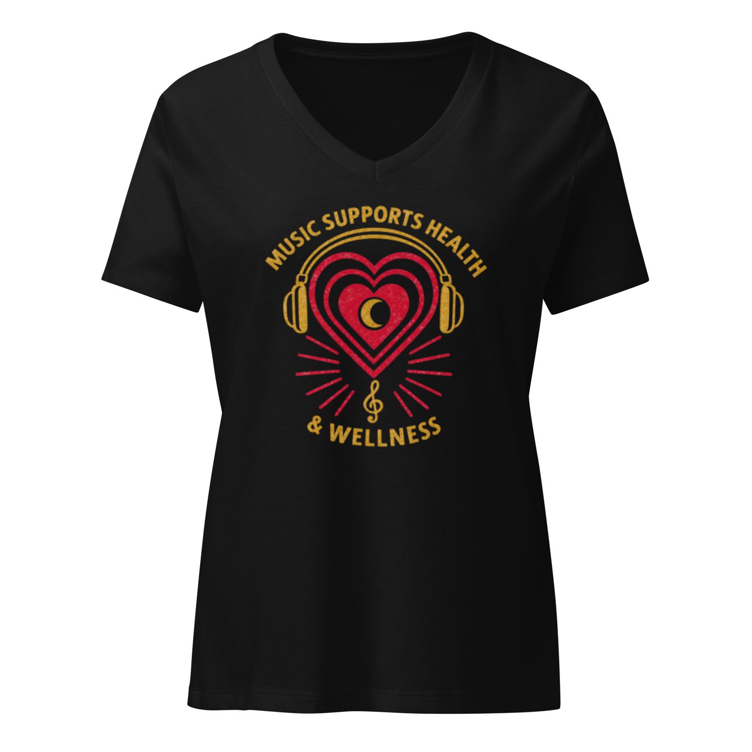 Music Supports Health &amp; Wellness V-Neck Tee