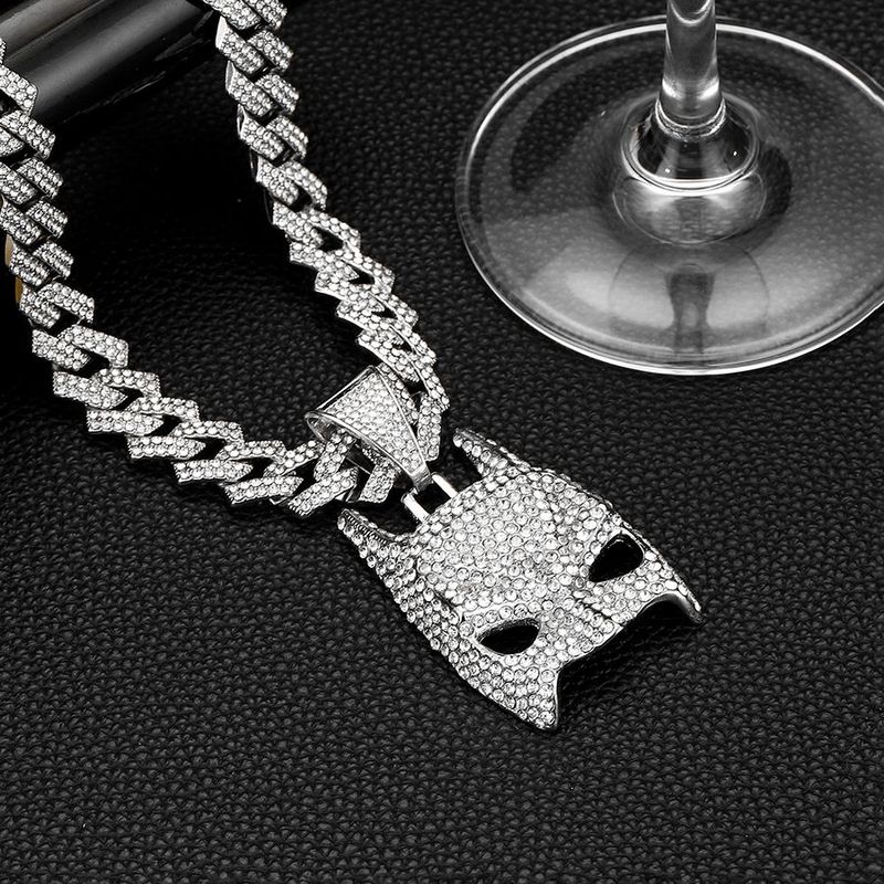 （moissanite+925 Silver）Cuban Necklace Mask Pendant