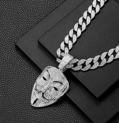 （moissanite+925 Silver）Cuban necklace clown pendant