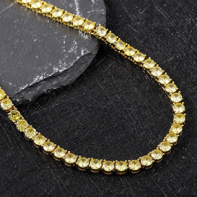 (Moissanite ）Tennis chain with diamond hip-hop style