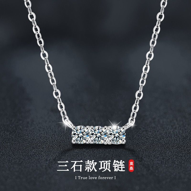 Moissanite sterling silver necklace 