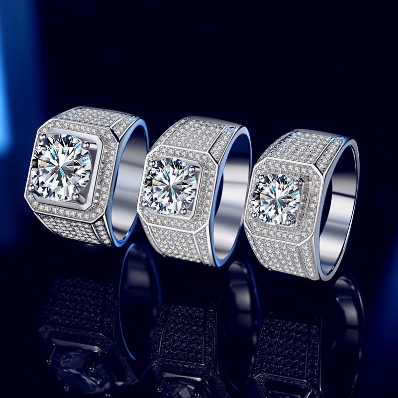 (Moissanite + 925silver）Moissanite diamond ring (925 silver)