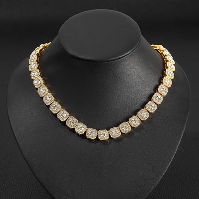 (Moissanite + 925silver）Full diamond moissanite gemstone necklace for men and women