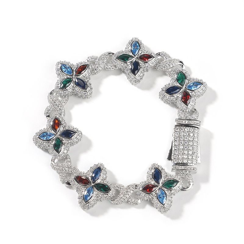 (Moissanite + Copper)Four Leaf Clover Bracelet